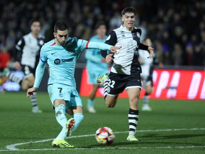 Ferran Torres marca el gol del 1-1 ante Unionistas de Salamanca.