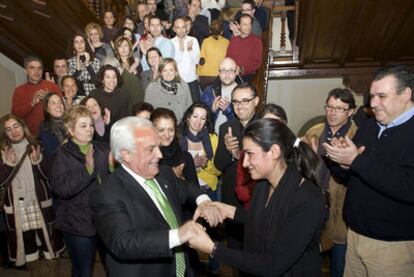 José Luis Baltar se despide de los trabajadores de la Diputación de Ourense.