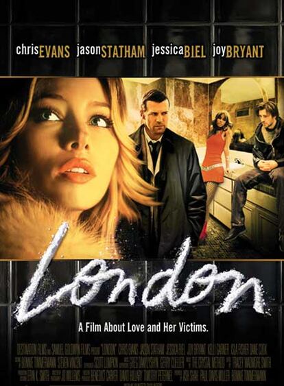 Cartel de la película 'London', protagonizada por Jessica Biel (a la izquierda).