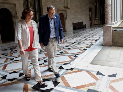 Ada Colau y Quim Torra en una reunión reciente.