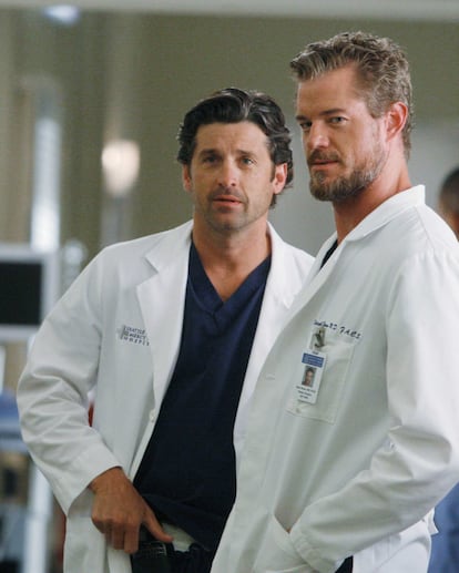 Patrick Dempsey y Eric Dane en la octava temporada de 'Anatomía de Grey', en 2010.