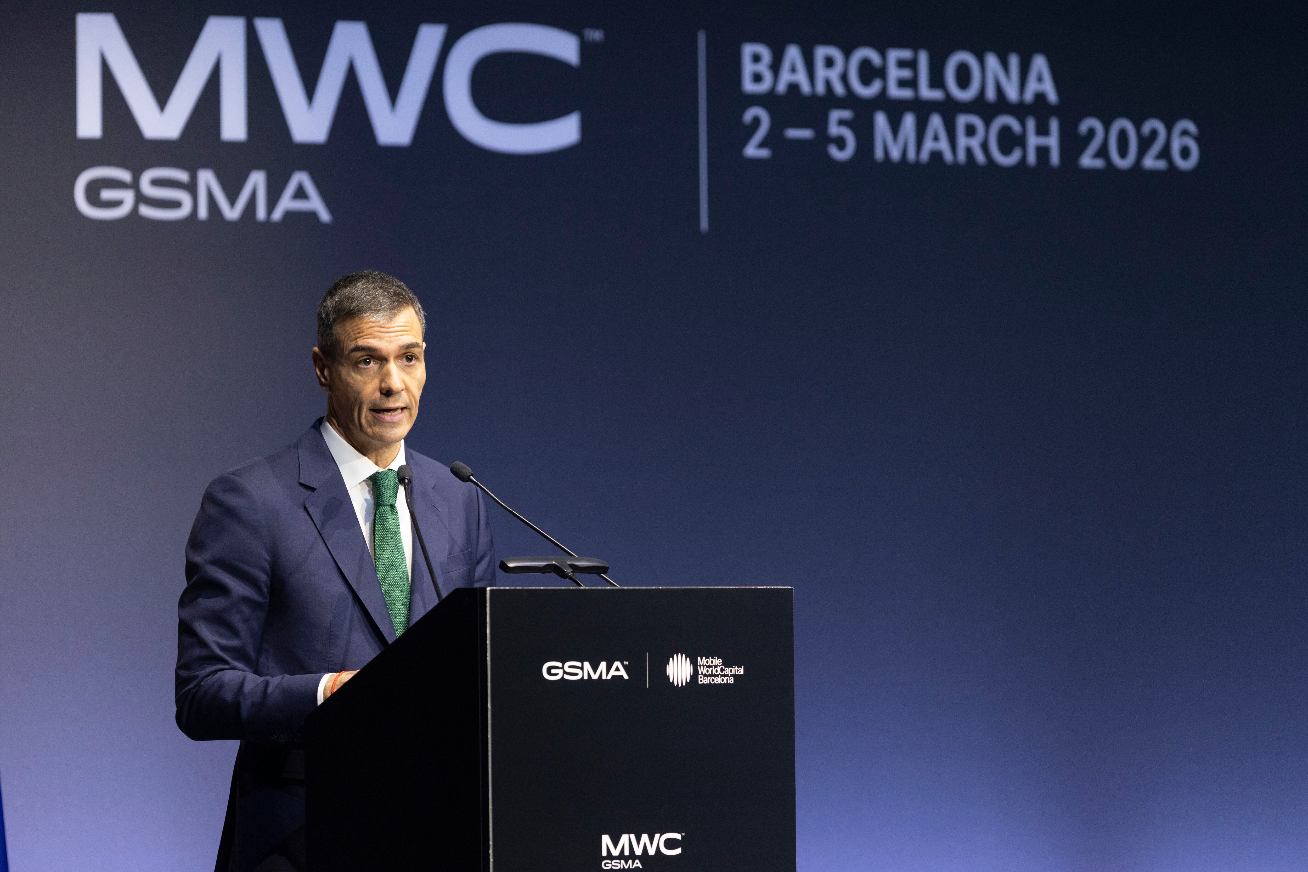 El presidente del Gobierno, Pedro Sánchez, este domingo en Barcelona. 