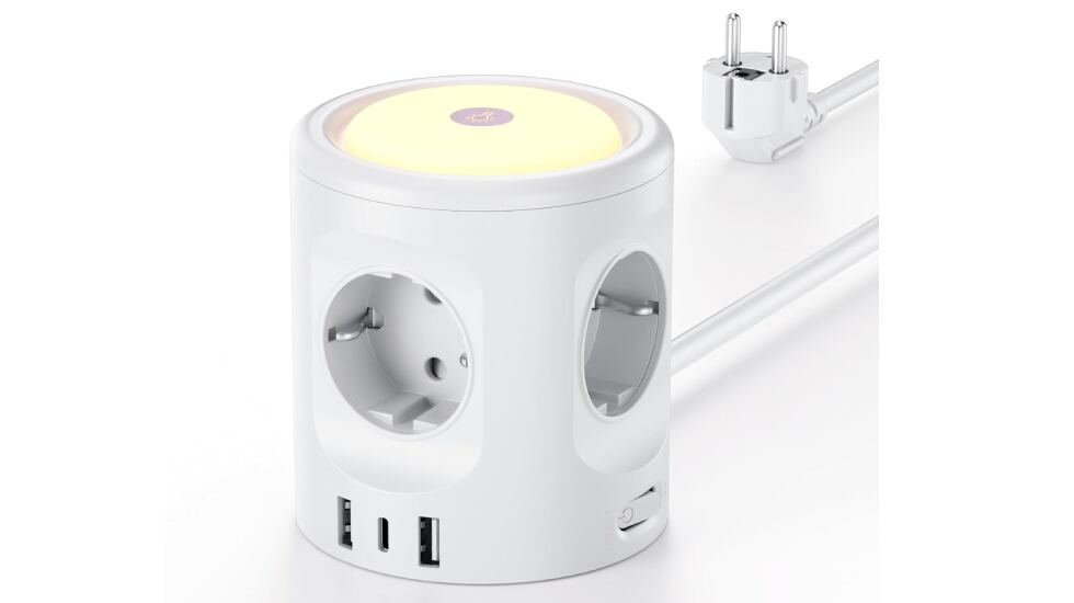 Regleta vertical con luz led nocturna.
