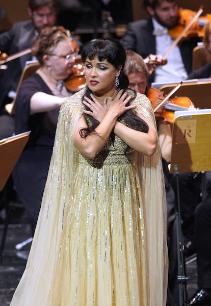 La soprano Anna Netrebko en el Teatro Real de Madrid.