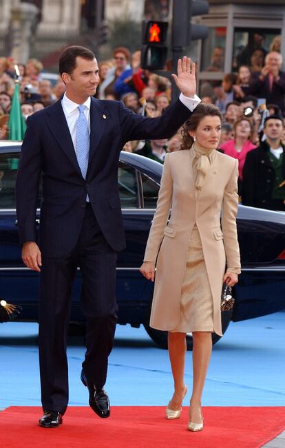 Felipe y Letizia, en los premios Príncipe de Asturias 2004.