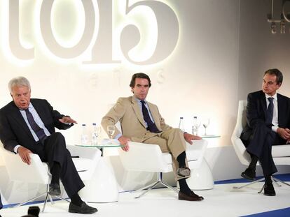 Felipe Gonz&aacute;lez, Jos&eacute; Mar&iacute;a Aznar y Jos&eacute; Luis Rodr&iacute;guez Zapatero.