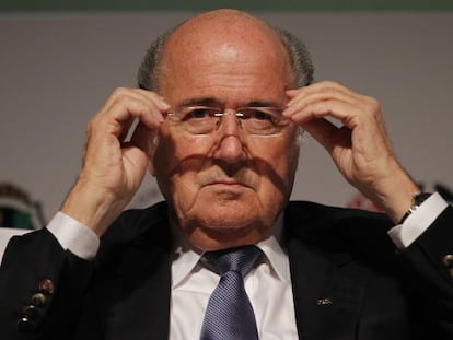 Blatter, el pasado julio, en la rueda de prensa tras el Mundial.