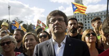 El presidente de la Generalitat, Carles Puigdemont, en la pasada Diada.