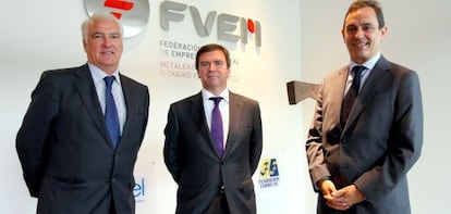 De izquierda a derecha, José Javier Arteche, José Luis López Gil y Jaime Fernández, responsables de FVEM.