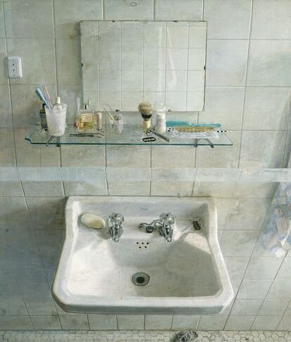 Lavabo y espejo, de Antonio López (1967)