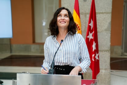 La presidenta madrileña en funciones, Isabel Díaz Ayuso, el miércoles en la Real Casa de Correos.