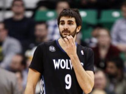 Ricky, en un partido con los Timberwolves.