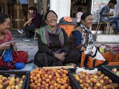 Vendedoras callejeras en Ladakh, India.