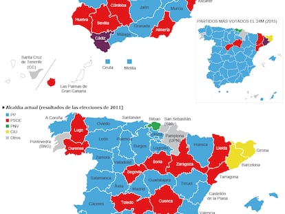 Posibles ayuntamientos en las capitales de provincia