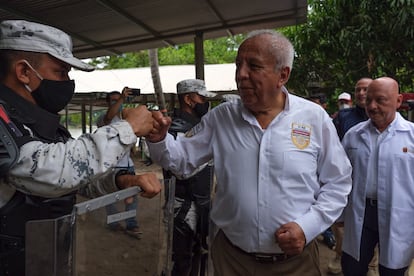 El director del Instituto Nacional de Migración, Francisco Garduño, en Ciudad Hidalgo (Chiapas)