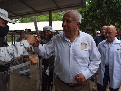 El director del Instituto Nacional de Migración, Francisco Garduño, en Ciudad Hidalgo (Chiapas)