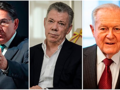 Néstor Humberto Martínez, Juan Manuel Santos y Luis Carlos Sarmiento Angulo.