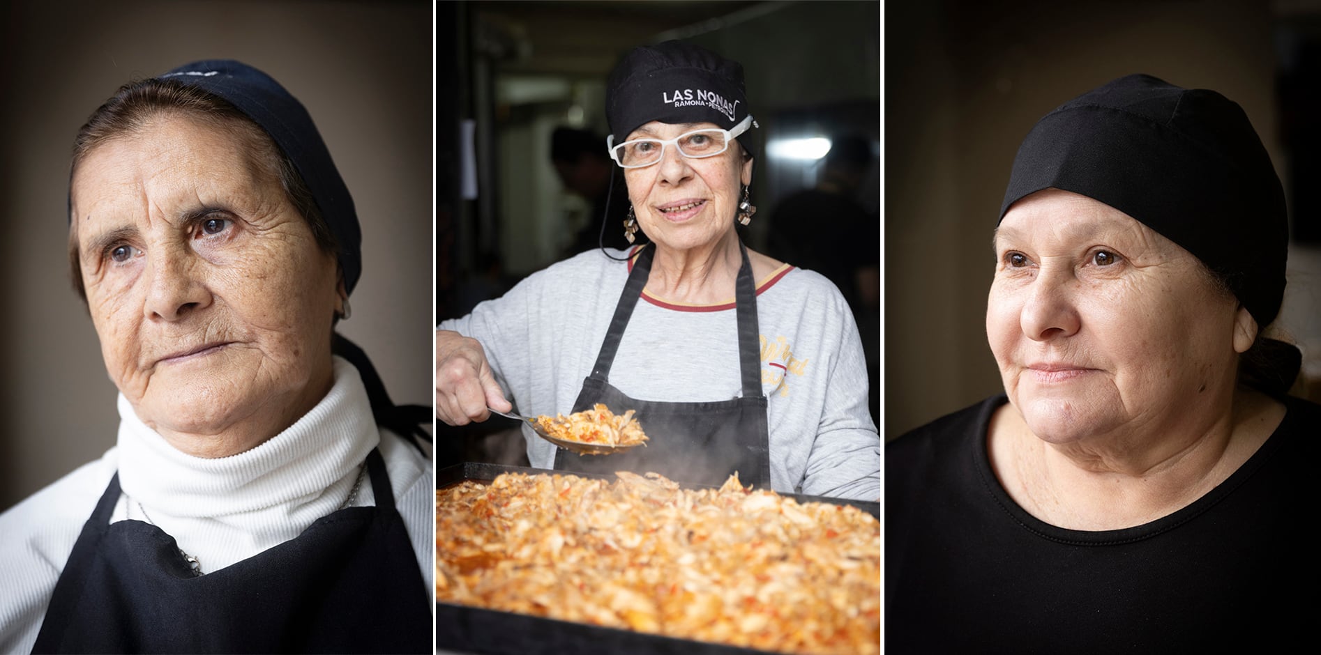 Ema Quinteros, Marcela Romano, y Lola Realza, cocineras de las Nonas.