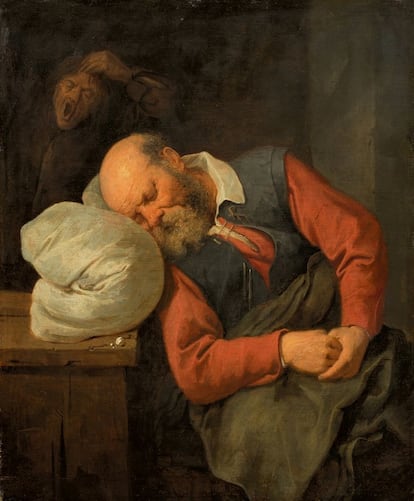 Viejo durmiendo, por David Rijckaert (1640).