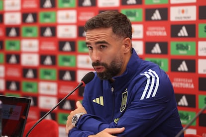 Carvajal, en la rueda de prensa este miércoles en Belgrado.