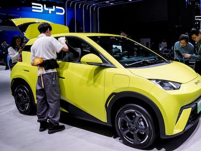 A BYD Seagull at the Auto Shanghai show.