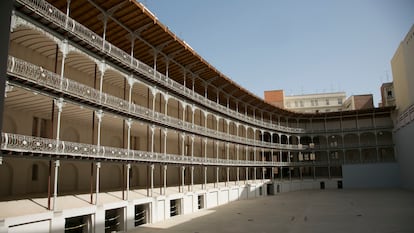 La cancha de frontón Beti Jai, en el distrito de Chamberí, en Madrid, el 19 de julio de 2023.