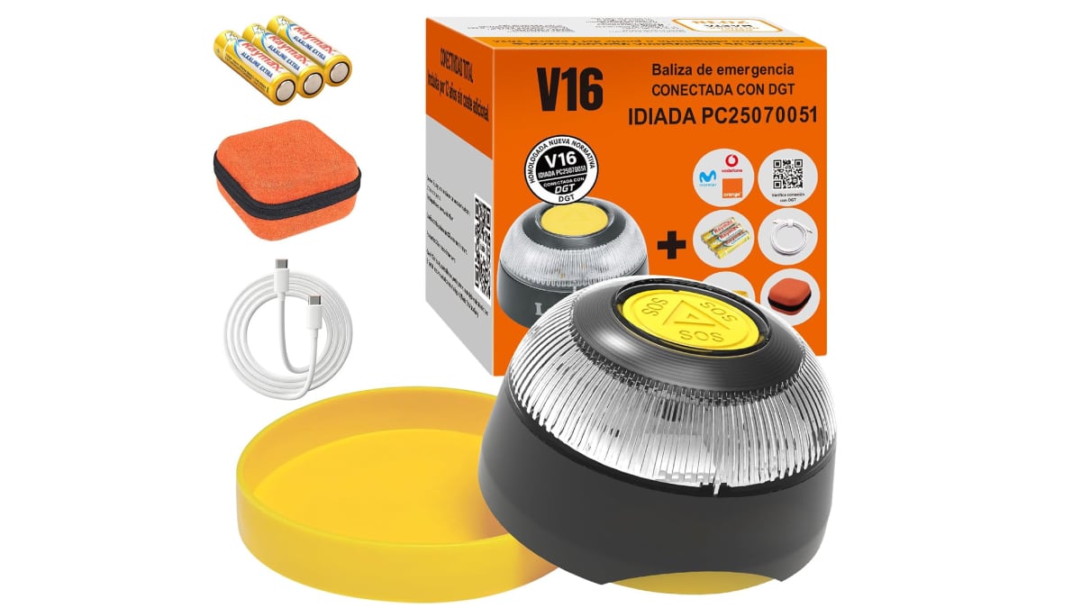 V16 beacon for the car approved by the DGT.