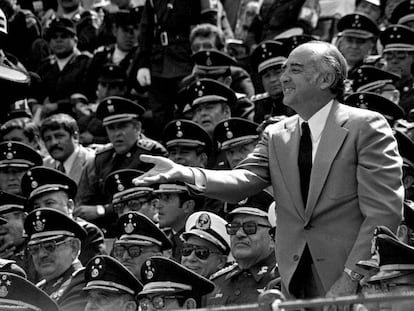 El expresidente mexicano José López Portillo en un acto público en 1979.