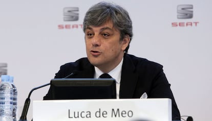 El president de Seat, Lucca de Meo, durant la roda de premsa a Martorell (Barcelona), el 16 de març de 2016.