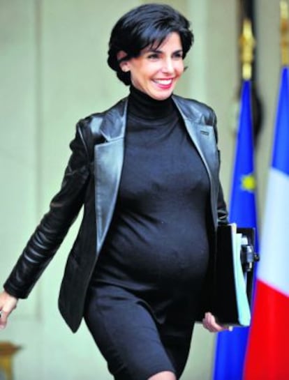 Rachida Dati, cuando estaba embarazada y era ministra de Sarkozy.