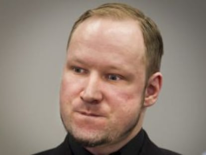 Breivik, en abril de 2012 en el inicio del juicio por el doble atentado.