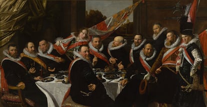 'Banquete de los oficiales de la Guardia Cívica de San Jorge' (1616), óleo sobre lienzo de Frans Hals.