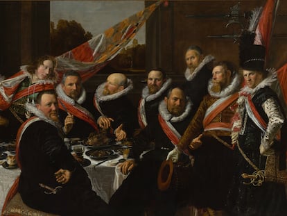 'Banquete de los oficiales de la Guardia Cívica de San Jorge' (1616), óleo sobre lienzo de Frans Hals.