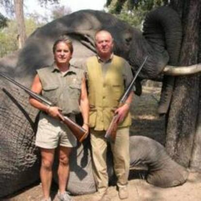 Don Juan Carlos, en un safari en Botswana