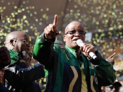 El presidente sudafricano, Jacob Zuma, en el Congreso Africano Nacional.