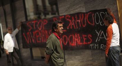 Imagen de una protesta contra los desahucios.