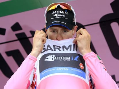 Ryder Hesjedal, nuevo líder del Giro, tras la etapa de hoy.
