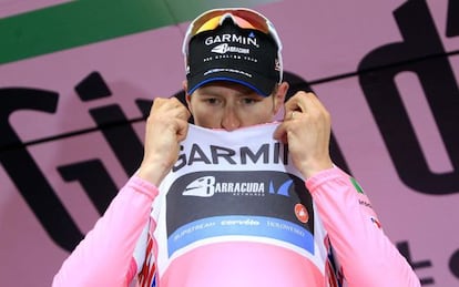 Ryder Hesjedal, nuevo líder del Giro, tras la etapa de hoy.