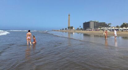 Maspalomas beach in Gran Canaria is normally filled to capacity in late July.