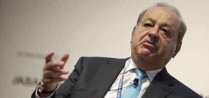 El empresario mexicano Carlos Slim, durante el congreso &quot;Talento en Crecimiento&quot; que organiza la CEDE (Confederaci&oacute;n Espa&ntilde;ola de Directivos y Ejecutivos) en La Coru&ntilde;a.