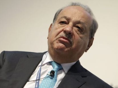 El empresario mexicano Carlos Slim, durante el congreso &quot;Talento en Crecimiento&quot; que organiza la CEDE (Confederaci&oacute;n Espa&ntilde;ola de Directivos y Ejecutivos) en La Coru&ntilde;a.