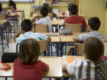 Alumnos de un colegio de Sevilla.