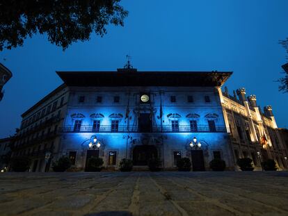 El Ayuntamiento de Palma de Mallorca, este domingo.