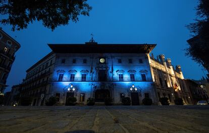 El Ayuntamiento de Palma de Mallorca, este domingo.