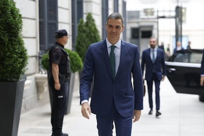 El presidente del Gobierno, Pedro Sánchez, a su llegada este miércoles al Congreso.