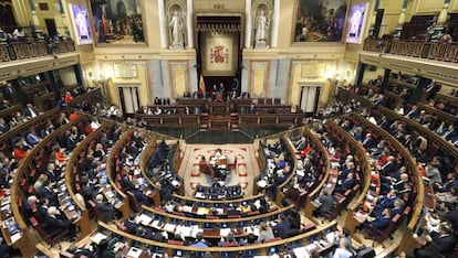 El Congreso de los Diputados, durante la sesión de investidura. 
