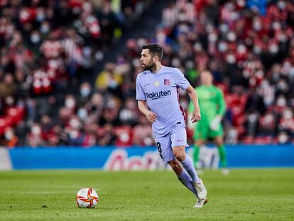 Jordi Alba, en el partido del Barcelona ante el Athletic en San Mamés.