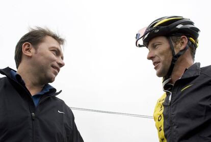 Bruyneel y Armstrong, en 2008.