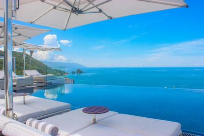 Vista desde la terraza del Hotel Mousai, en Puerto Vallarta.