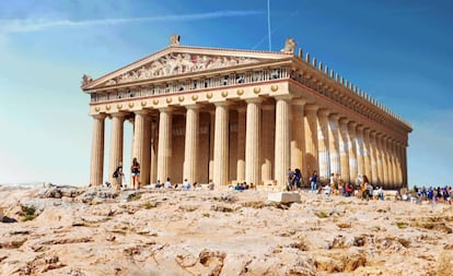 Vista do Partenon, em Atenas, Grécia.